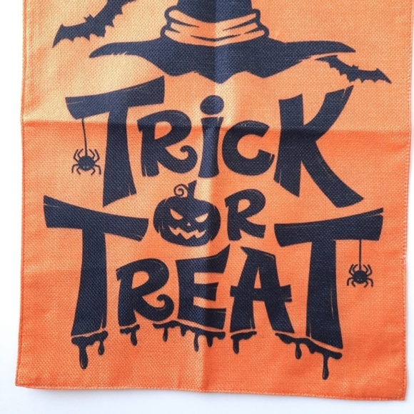 Trick or Treat Orange & Black Fabric Lawn Sign - Picture 4 of 4